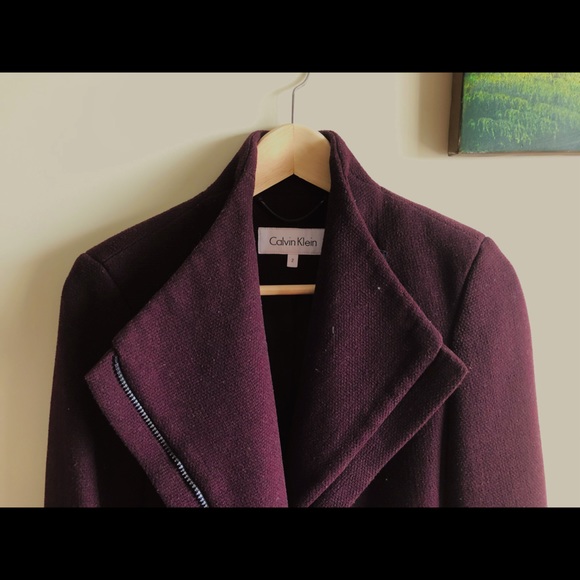 CALVIN KLEIN | Gorgeous Wool Coat | Burgundy | 2 - Picture 4 of 5